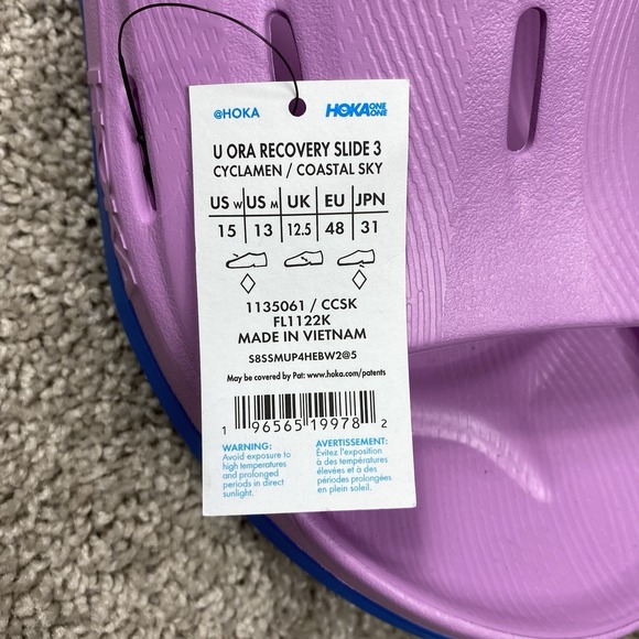 NWT HOKA Ora Recovery 3 Slide Pink Purple/Blue‎ 1135061/CCSK Men\'s Size 13 main image 3